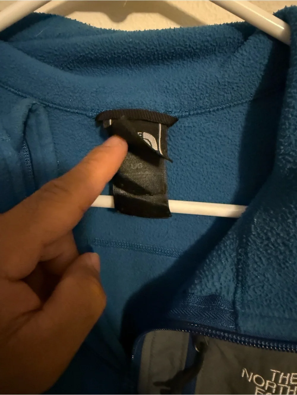 The North Face Blue Lightweight Quarter-Zip Pullover with Gray Chest Pocket